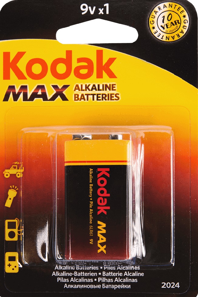 6LR61(КРОНА) Kodak MAX Элемент питания ЩЕЛОЧНОЙ (батарея) [K9V-1]
